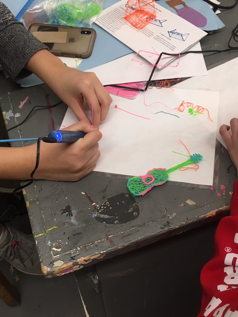 MissDemfromSTEM's tweet image. The STEM STARS CLUB is using the 3Doodler pens to create amazing projects. Drawing in the air and doodling is awesome! What would you create? @demfromstem @CWCGCMS