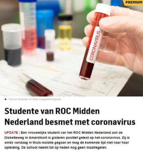 paulvdboschad's tweet photo. Dit lijkt een serieus bericht van https://t.co/ZsqAkODB1i (@adacredactie in dit geval). Maar dat is het niet. Op Snapchat/Instagram circuleren fakeberichten waarbij vorm en logo van media worden misbruikt. @MBORaad waarschuwt dan ook voor nepnieuws over Coronagevallen op scholen. https://t.co/X2hVdXVNZq
