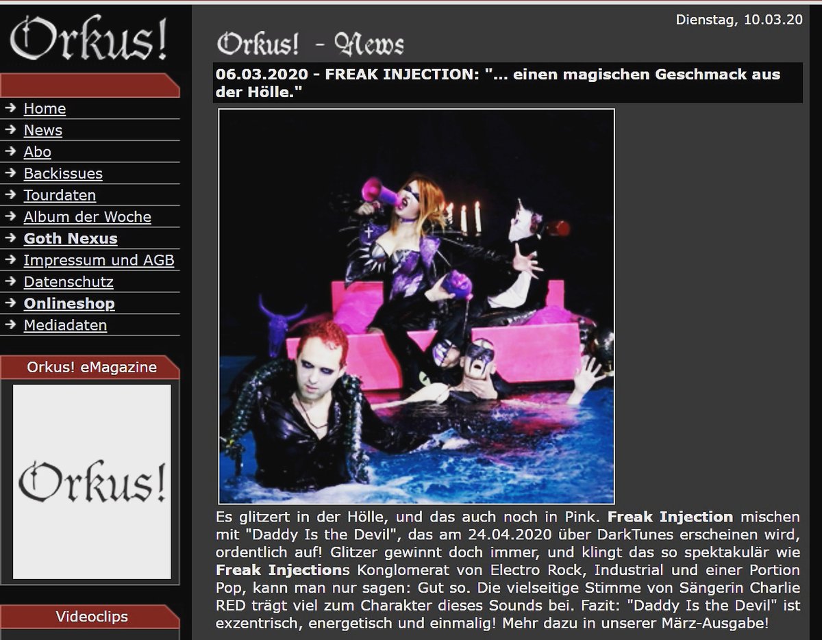 Freak_Injection's tweet image. Happy To annouce the freaks Will be on the next @orkusmag 
#germanmagazine #rockgoth