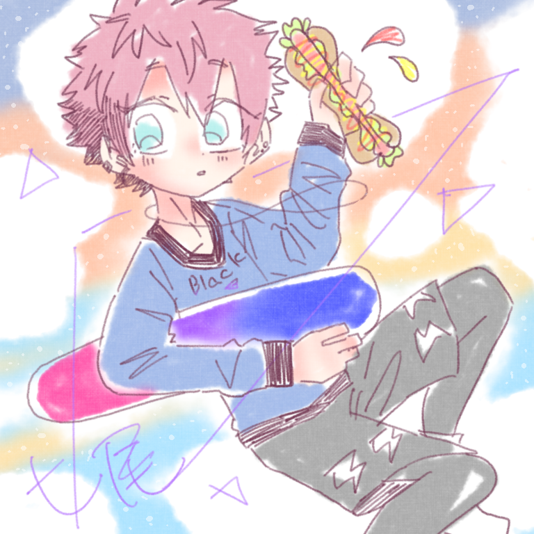 「こんな深夜にわけわからんらくがきをするな 」|もちぷよのイラスト