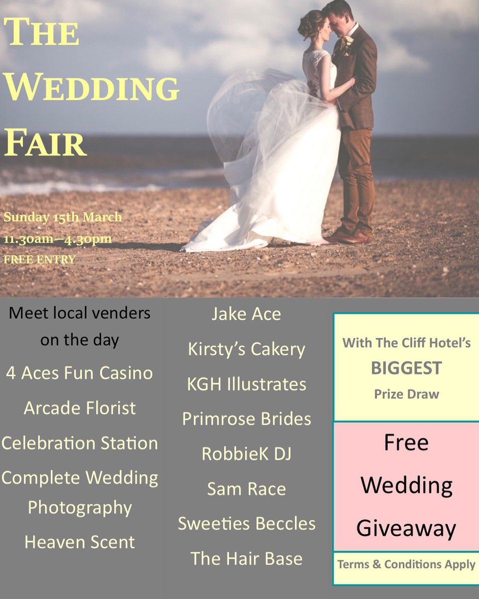 4acesfuncasino's tweet photo. ♥️♣️♦️♠️This weeks’s Wedding Show is at @CliffHotelGlstn ... doors open 11.30-3.30 #brides #grooms #wedding #entertainment #casinofun Lots of local #suppliers Come along and meet us for a chat..🥂🍾let’s get to know each other...🎩👰🏻 https://t.co/7zKRRCXm1F