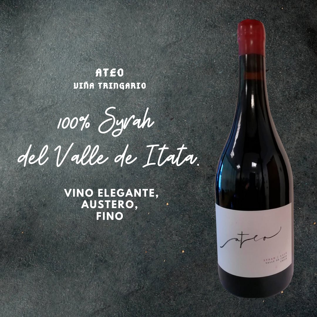 #NuevoVinoMOVI
ATEO, de @tringario. Su nombre se origina en que sus hacedores no siguen las tendencias y ocuparon uvas 100% syrah con guarda en barricas nuevas. Su producción es ultra limitada, y lo puedes encontrar en nuestra tienda #MOVILaTienda
#movichile #movilovers #wine