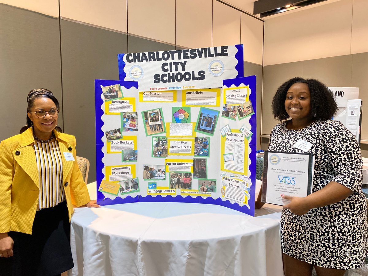 EngageFamCCS's tweet photo. Today, the #CCSSFE team attended the final session of the #VTSSStartingtoSustaining conference! During share outs, we talked about some of the work we've done this year, our successes and our growths. We also received ideas/resources to share with the division. @CvilleSchools https://t.co/6T3xpySGLO