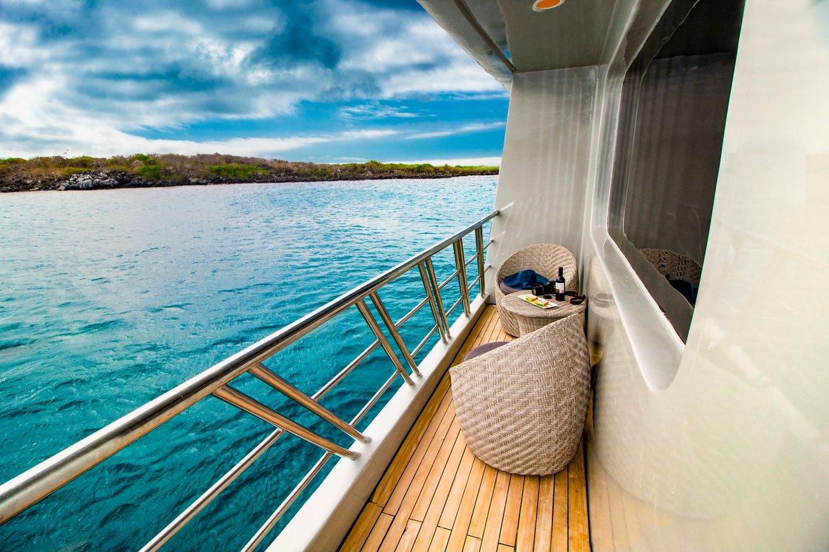 BeyondCruises's tweet photo. A #BeyondTheOrdinary luxury mega yacht experience with @beyondcruises in the Galapagos aboard the M/T Camila Mega Yacht with 8 modern staterooms (just 16 guests) each featuring a private balcony and ocean views 🌊  #GalapagosCruises #BeyondCruises #TravelTuesday https://t.co/OwQ42LMh4l
