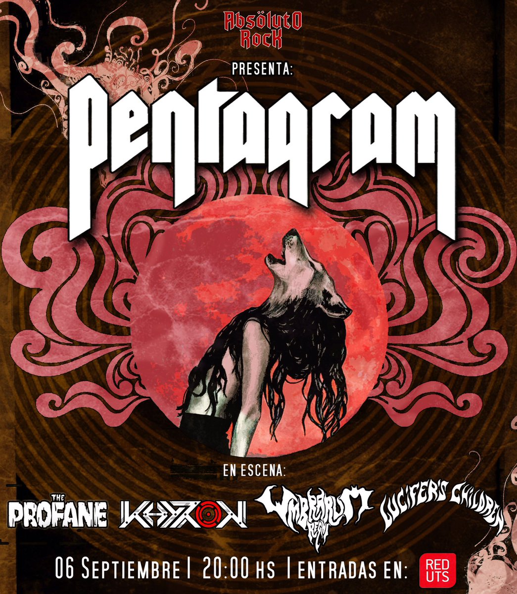 Tenemos nueva fecha para el show de la mítica banda de Doom Metal #PENTAGRAM🐺

🔗Evento: bit.ly/2TXCOEH

Extendemos nuestra FASE 1 hasta el 31/03 a Gs. 120.000 a partir de mañana al mediodía ya pueden adquirir a este precio.

En venta en @reduts_py 📌