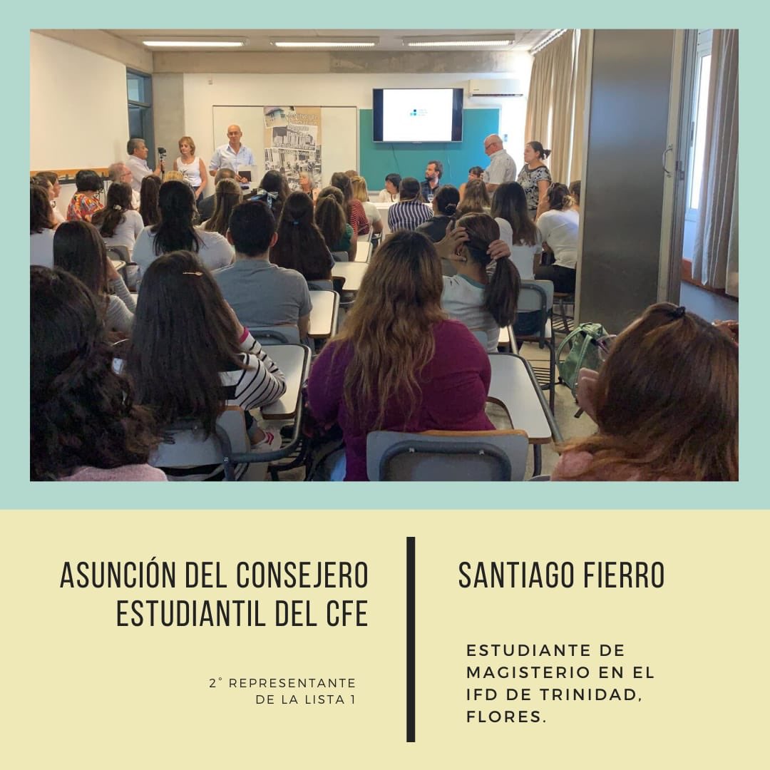 Queremos saludar desde la Federación al compañero Santiago Fierro por su asunción como Consejero Estudiantil el día de hoy en Trinidad, desearle buena gestión y hoy más que nunca defendemos la participación colectiva.