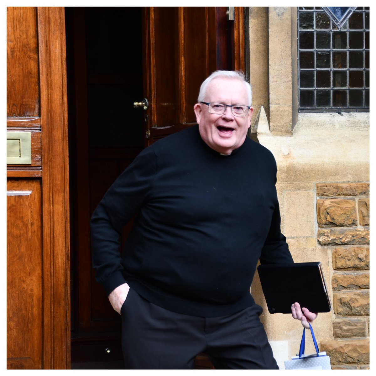 RCNorthampton's tweet photo. This morning the staff at Bishops House said goodbye to Bishop Peter as he left to begin his well deserved retirement #Catholic #Northampton #Retirement https://t.co/VnK4BtZsQy