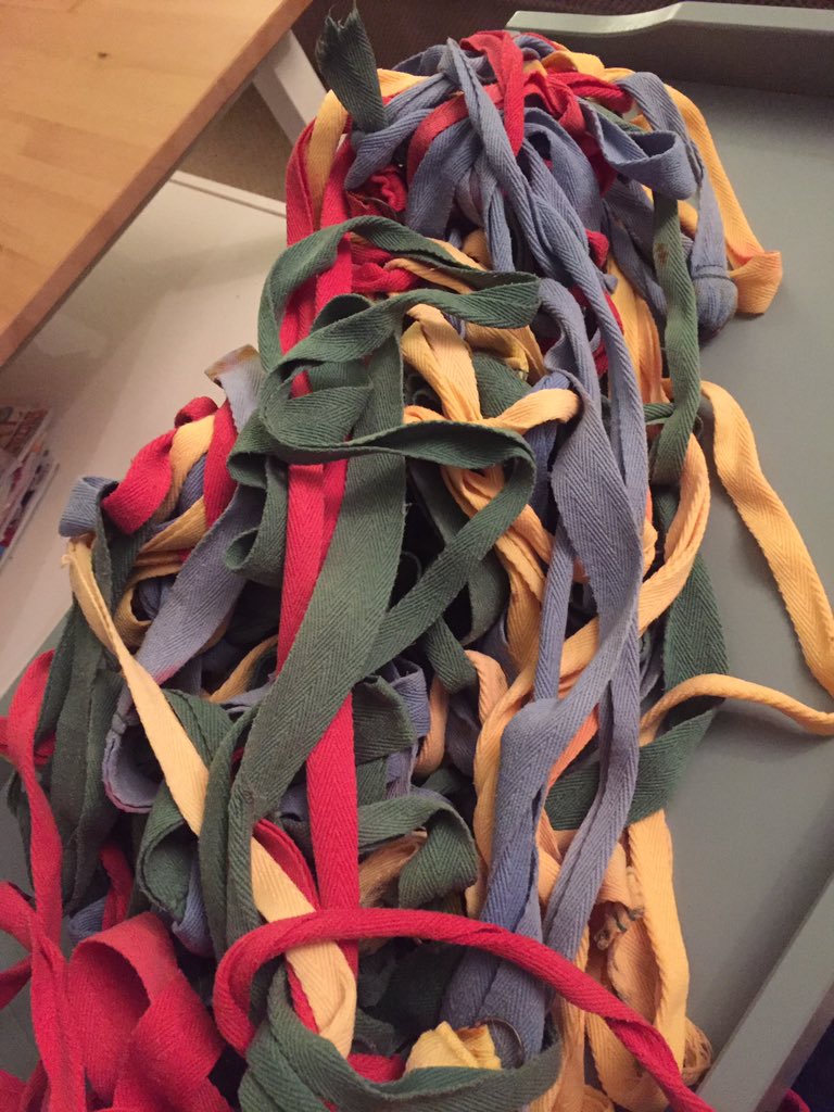 #LocalTraditions Well, the Maypole has been cleaned and as soon as I’ve untangled the ribbons (fresh from the washing machine) we’ll be ready to dance!