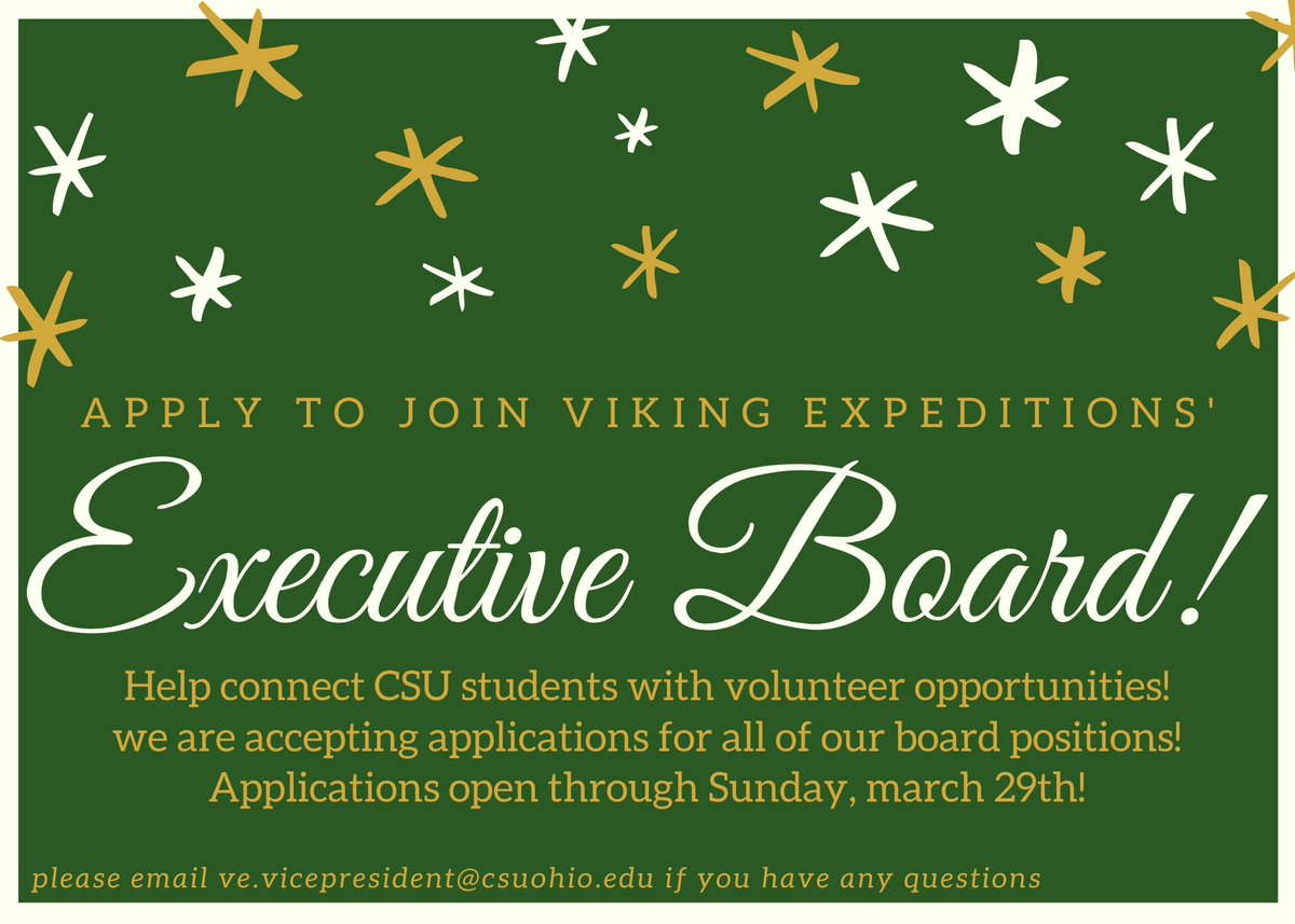 CSUVE's tweet image. Applications to join VE&apos;s 2020-2021 board are NOW OPEN! We are accepting applications for all board positions! You can help CSU students have the opportunity to volunteer with nonprofits!! Apply here: bit.ly/2vnfLuP
Applications close Sunday, March 29th!!