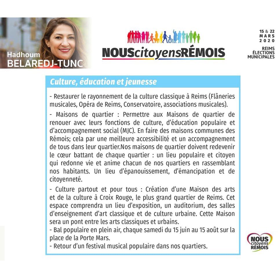 NCR_2020's tweet photo. ✅MUNICIPALES REIMS 2020 PROGRAMME 
NOUS CITOYENS RÉMOIS PROPOSITION 4

Chaque jour, retrouvez une mesure de notre projet audacieux et ambitieux pour Reims.
Aujourd’hui 10 mars https://t.co/WKhFp07eB3