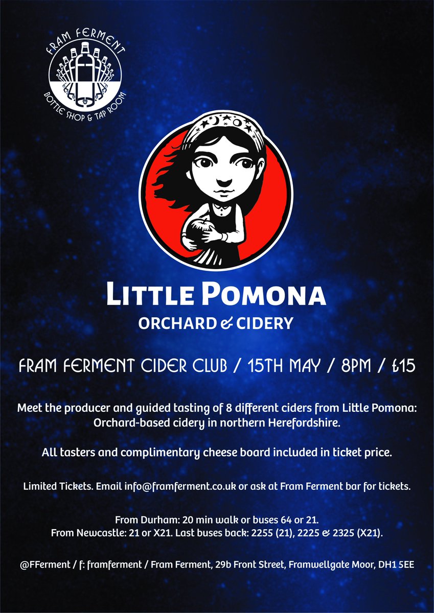 Tickets now available for the next Cider Club with <a href="/LittlePomona/">Little Pomona Cider</a>.

£15 for you to meet the cider makers who (unknowingly &amp; unintentionally) persuaded Chris to give up his job to work for the business, taste 8 of of their fab ciders &amp; perries, and enjoy a cheese board too.