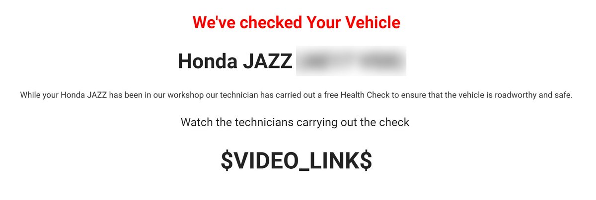 Got an email following the service on my car. I don't think I'm going to be able to see that video somehow. <a href="/KevlinHenney/">Kevlin Henney</a>