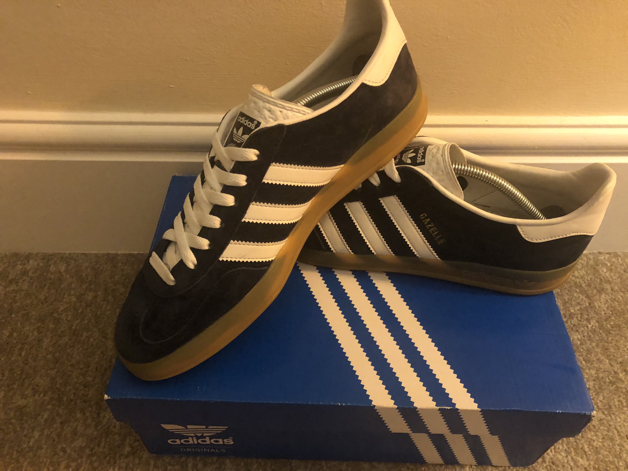 Chicle Descortés escritorio Indie Rob on Twitter: "Gazelle Indoor with new white laces /// #Gazelles # Adidas https://t.co/Rw5FHUqbUz" / Twitter