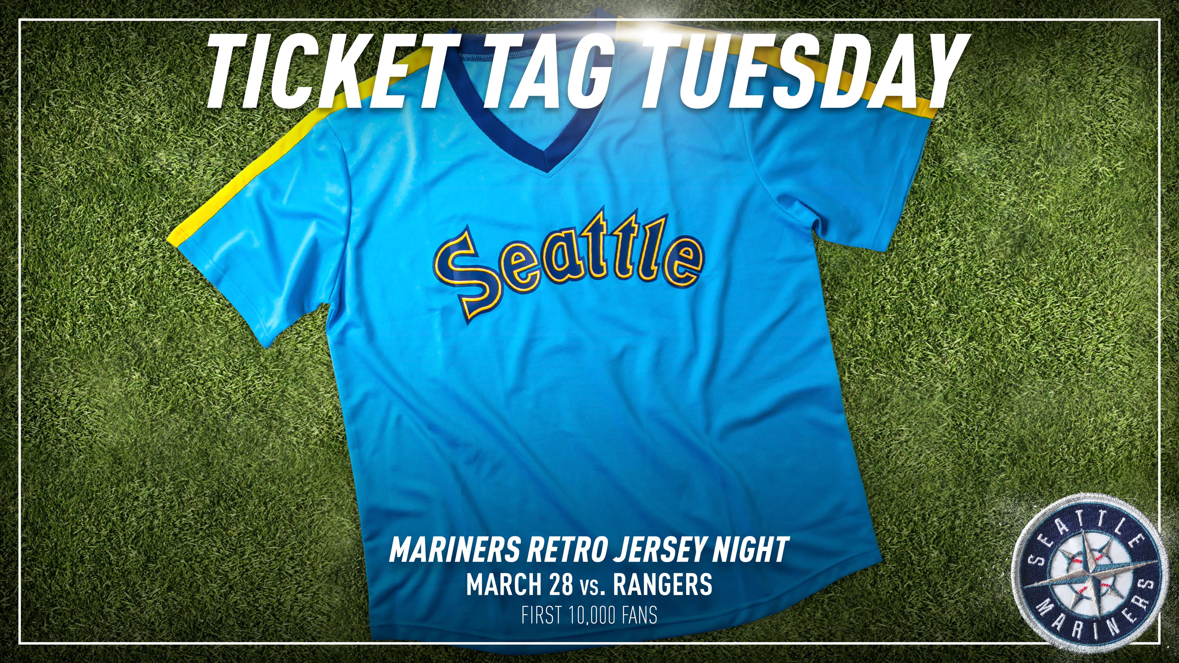 Seattle Mariners on X: 🗣️ IT'S TICKET TAG TUESDAY! We're giving away four  🎟️ to Mariners Retro Jersey Night on March 28! Head on over to our  Instagram page and tag three