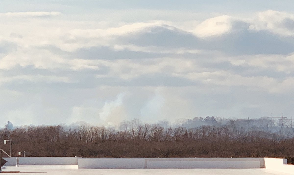 pdsalmon59's tweet photo. Milford with a large brush fire behind the Water Company on Dilla St. https://t.co/z03YkBmxuz