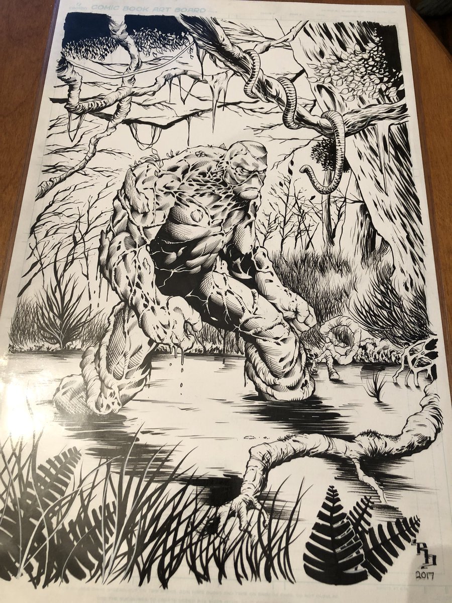 KandMComics's tweet photo. Wow! Check out the picture I got from Robert Doan! It’s amazing and I love it! Thanks so much. A great example of the talent at Sandstone Comics! #PEI #SandstoneComics #comics #SwampThing Island made! https://t.co/gjQ88TR3vb