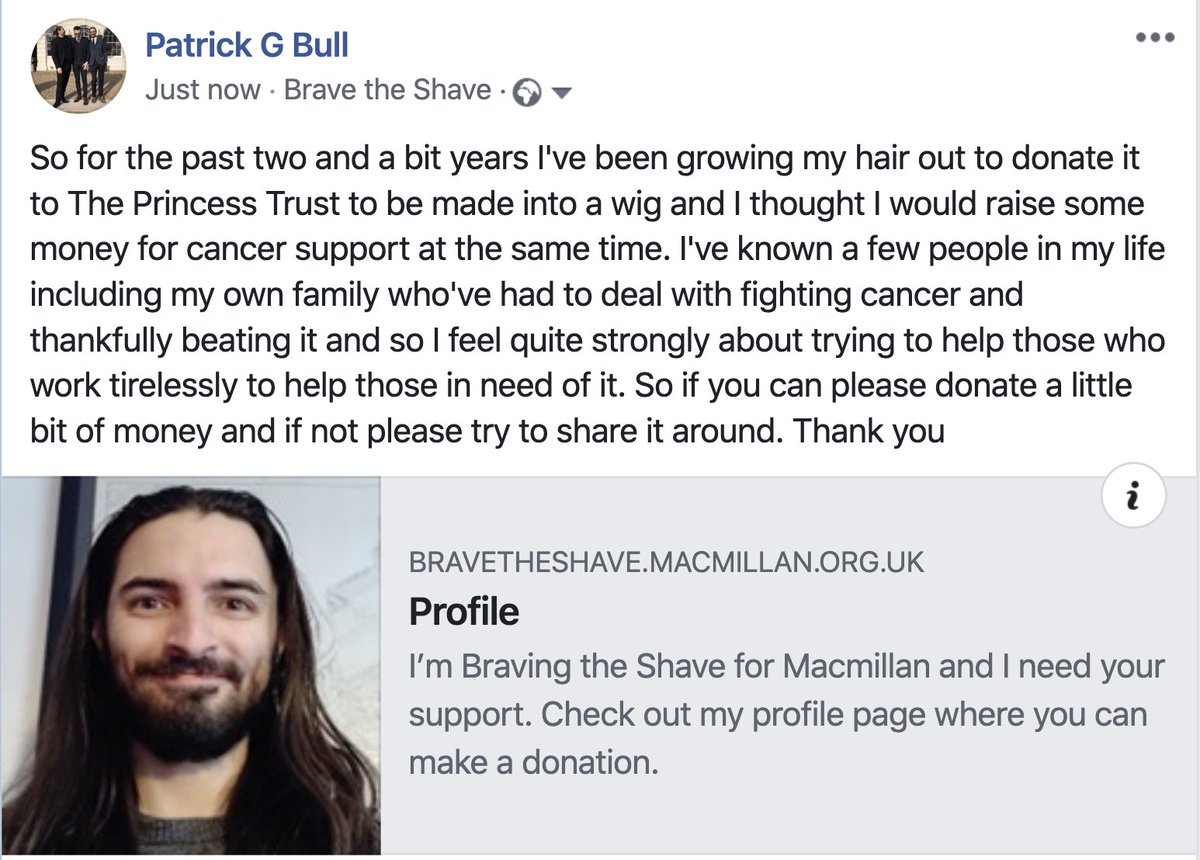 bravetheshave.macmillan.org.uk/shavers/patric… Please donate if you can or share #macmillan #CancerResearch #charity #donate