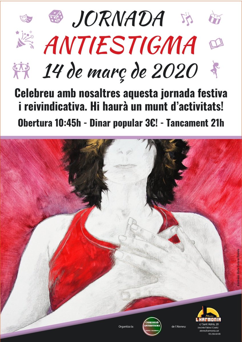 CiaFilalagulla's tweet photo. Dissabte a les 19h, tancarem la #jornadaantiestigma 2020 de @ateneuharmonia . 
Molt contentes de poder aportar el nostre granet de sorra amb #insidemymind !!
#ciafilalagulla #danza #dansa #performance #saludmental #salutmental #saludmentalsinestigma #salutmentalsenseestigma https://t.co/ImJLfWcGH6