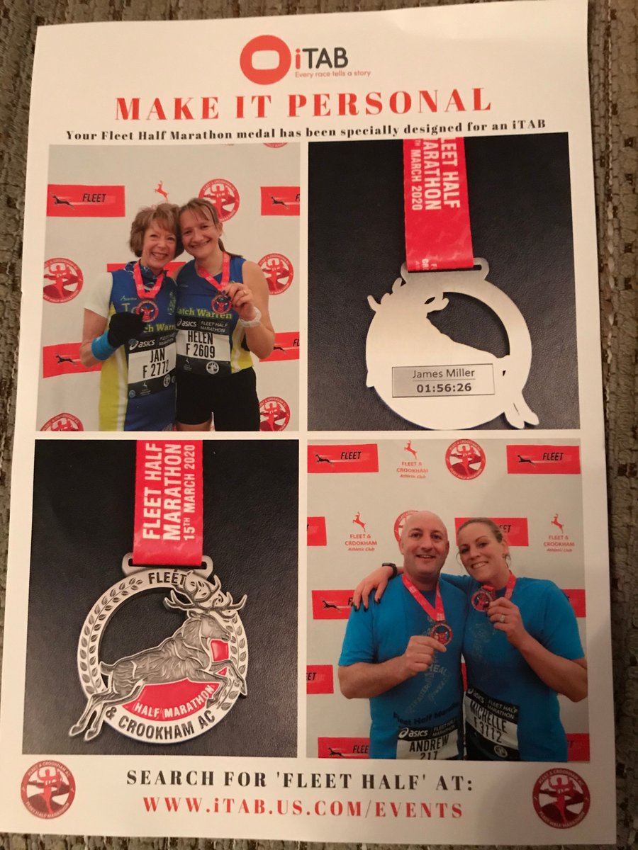 Focus on our partners who help to keep the race going - you can still order an iTAB with your finish time on it for your medal - see the flyer in your goody bag on Sunday @iTaBmedalinsert