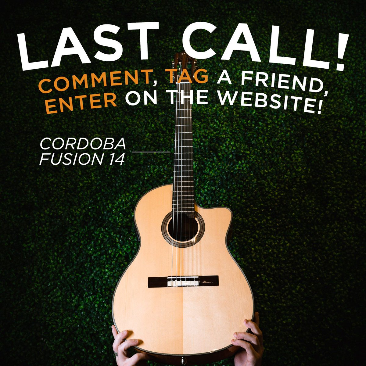 ChicagoMusicEx's tweet image. LAST CALL! Win this Cordoba Fusion 14 when you tag a friend or click the link! Today is the last day to get entries so get clicking! Winner will be contacted directly tomorrow, Wednesday, March 11th. bit.ly/33a1Jc5
#chicagomusicexchange #cordoba #fusion14