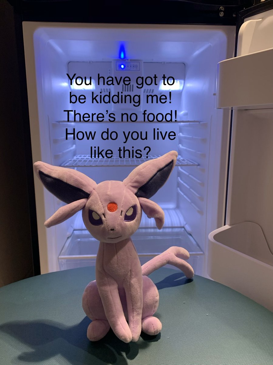 PokemonPlushie's tweet photo. #espeon is very #disappointed! There’s no food in our hotel room!   #Watch our own Kadie-Mon open Pokémon Cards #pokemoncards on YouTube https://t.co/almFzppKpu #pokemon #pokémon #pokemongo #pokemonswordshield #pokemonmemes #home2suites @home2suites https://t.co/QCtc1gFz1v