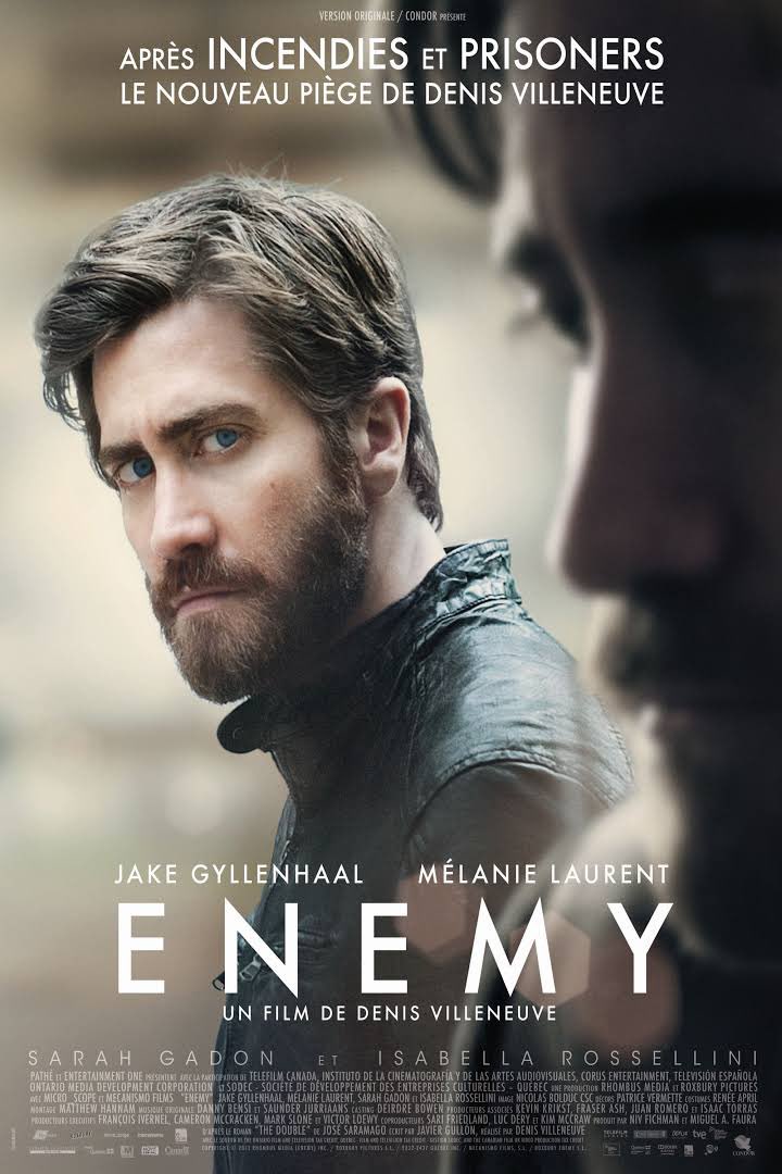 Enemy de Denis Villeneuve, 7,5/10, j’ai beaucoup aimé, c’était angoissant et surtout perturbant et tout ça donne une très bonne intensité au film, je recommande grandement. Après je connais très peu la filmographie de Villeneuve mais j’vais m’y mater ça très prochainement !