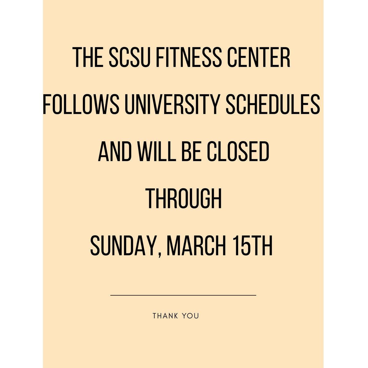 In accordance with the University precautions emailed to campus today, we are closed until at least March 15, 2020.  When we have more details about hours and programs we will be sure to share them with you.