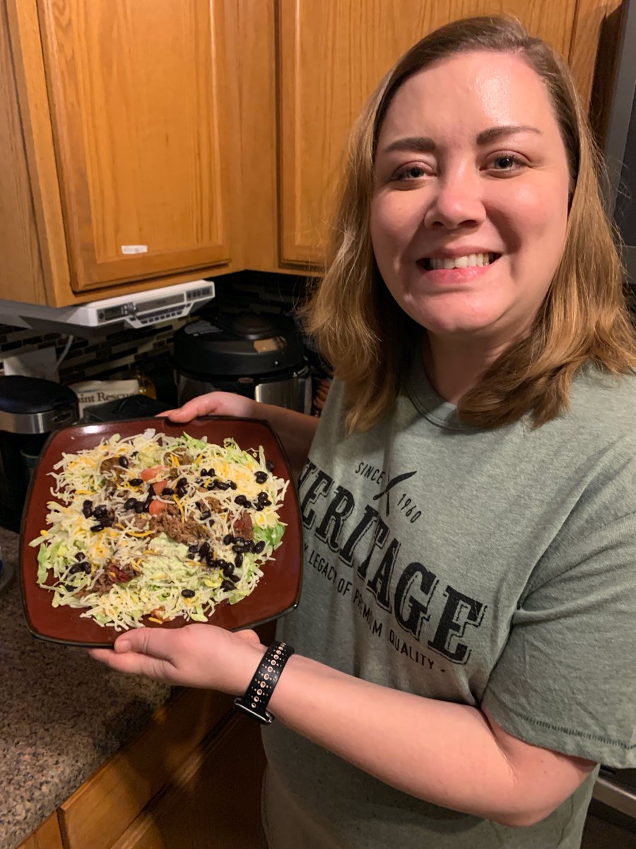 BuzzJackson's tweet photo. We upgraded our burritos for #TacoTuesday with finely sliced ribeye steak from Heritage! And Dena made a salad! #yummy! #sponsoredmessage https://t.co/WCuaQP5Bli