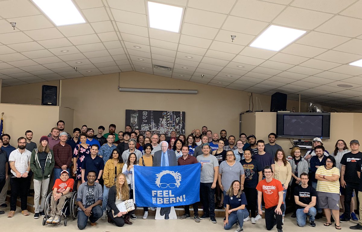 JoshGacita's tweet photo. Big turnout at our Bernie 2020 barnstorm in Orlando! #NotMeUs https://t.co/fOyrMydfGW