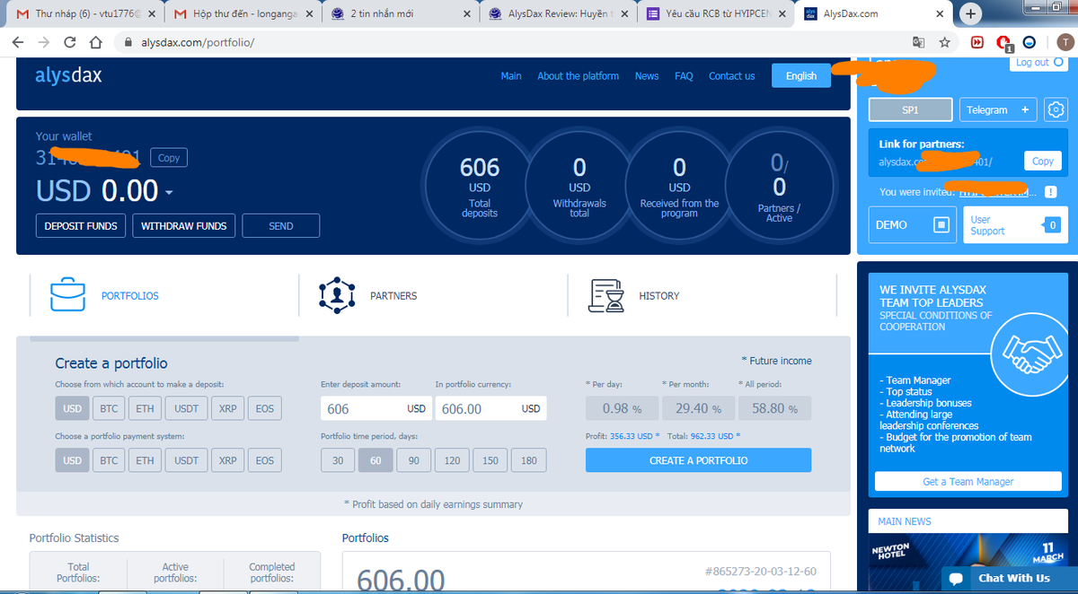 hyip_paying's tweet photo. 3 gói đầu tư mới 4k4$, 606$ & 100$ được kích hoạt trong sáng nay. Cảm ơn AE đã tin tưởng và ủng hộ!
👉 Link đăng kí: https://t.co/QEoAj0jaoj
👉 Tìm hiểu: https://t.co/VNpy0mUfvU
#AlysDax #Vietnam
#HC4MClub https://t.co/vW3QZOVIOR