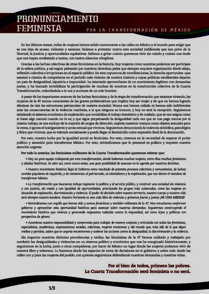4TSinMachos's tweet photo. Las #Feministas4T defenderemos una #4tsinmachos
#ParoNacionalDeMujeres
#SeVaACaer
#8M2020
#NiUnaMenos
#NiUnaMas
#NiUnPasoAtrás https://t.co/RVviuEfIyG