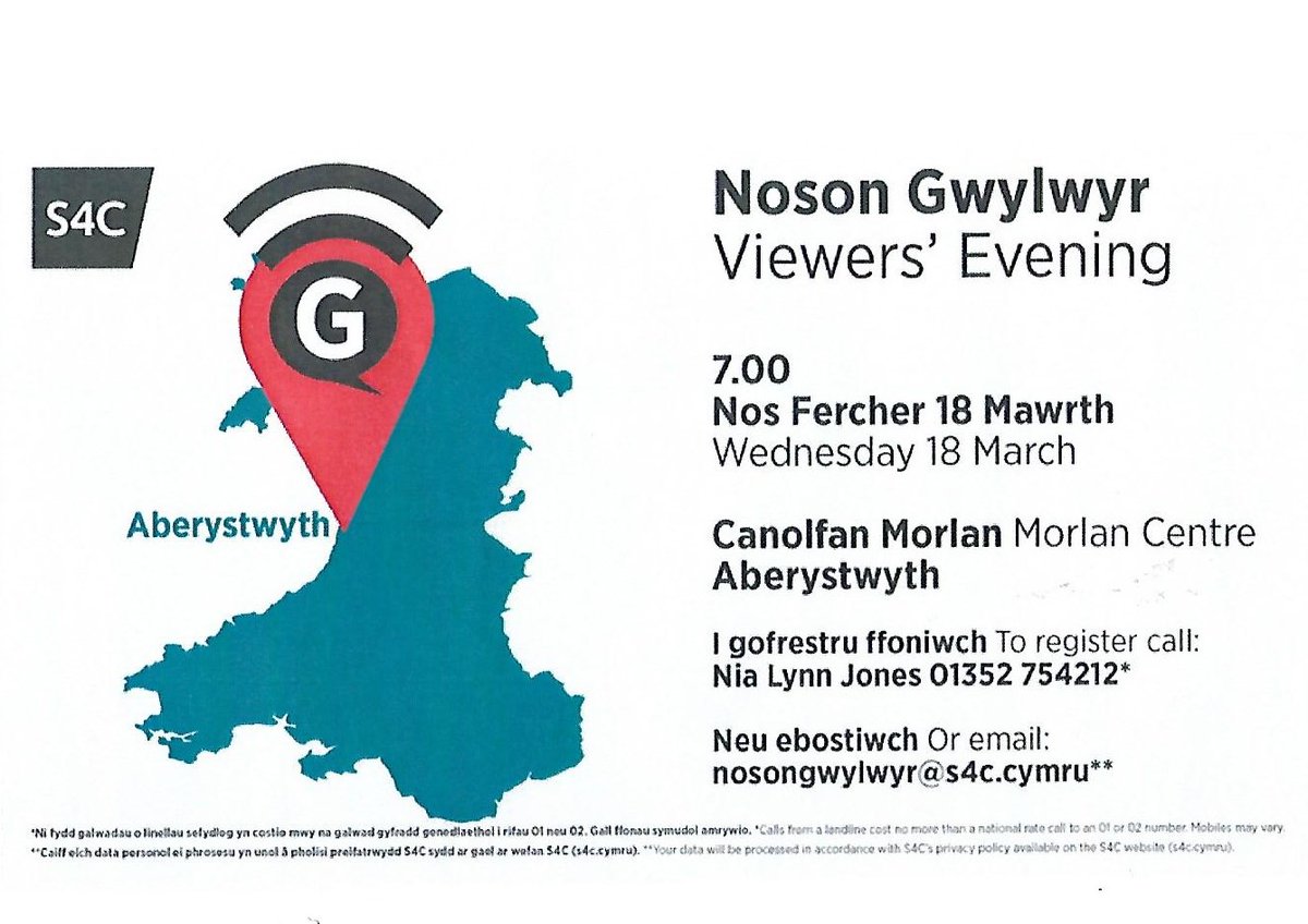 Os am fod yn rhan o'r noson yma, yna cofiwch gofrestru.