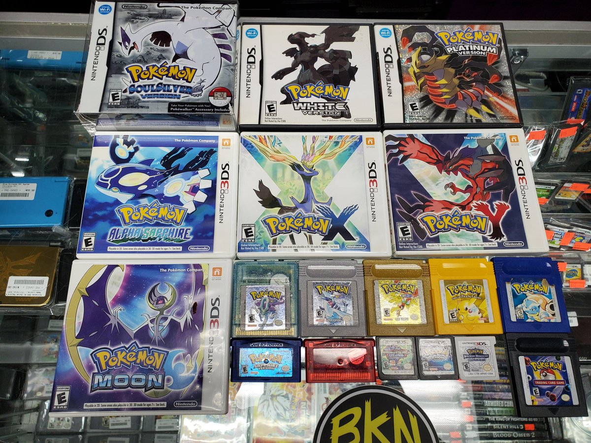 bklynvideogames's tweet photo. Now available #pokemonsoulsilver #pokemonwhiteversion #pokemonplatinum #pokemonalphasaphire #pokemonx #pokemony #pokemoonmoon #pokemoncrystalversion #pokemonsilver #pokemongold #pokemonyellow #pokemonblue #pokemonsapphire and more https://t.co/ZqNwri7eX6