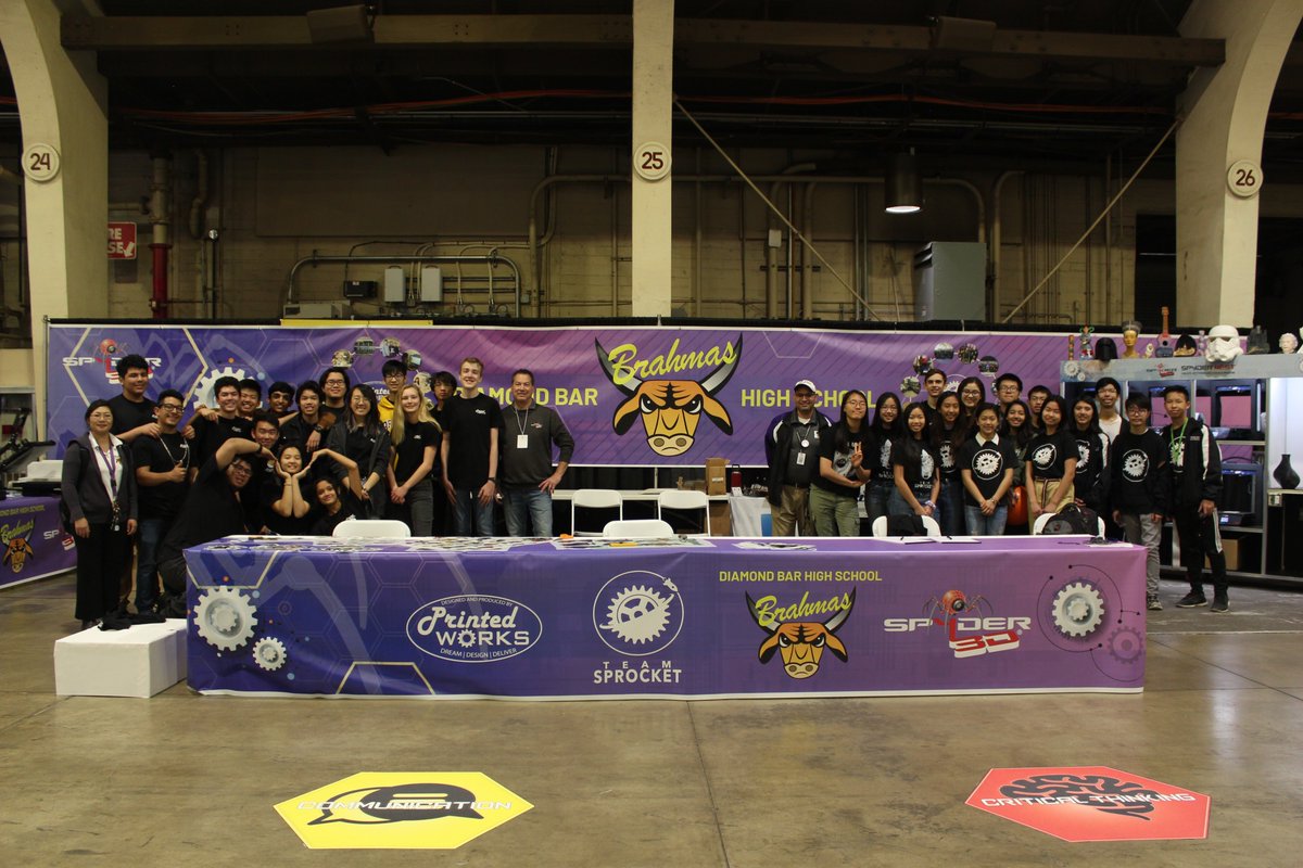 Spyder3D's tweet photo. We are so proud and grateful to have represented @dbhsorg at the #stea2mfair2020 alongside the dedicated members of their graphic media club #PrintedWorks, their robotics team @team3473, and technicians from @EpilogLaser. Thank you to @Fairplex and all our participants! You rock! https://t.co/Ozkii2i2oV