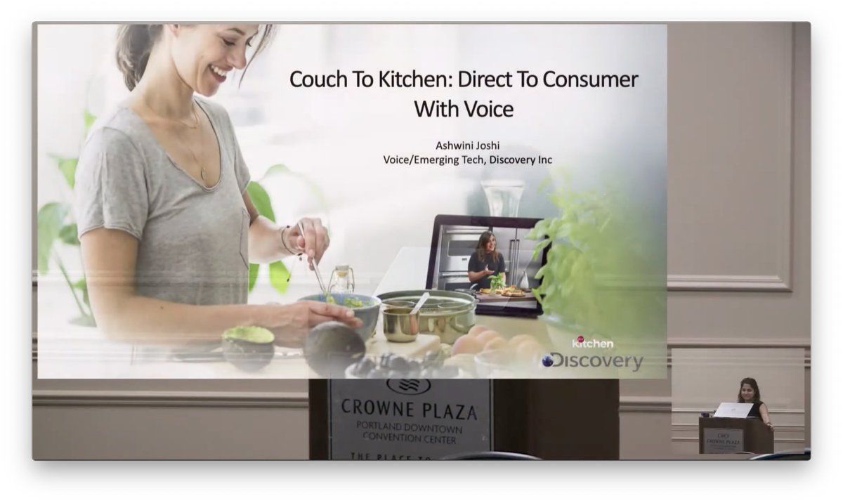 ashwinijoshi08's tweet photo. Honored to have been invited as chairwoman and speaker for Voice Connected Conference. My talk was “Couch To Kitchen: Direct To Consumer With Voice”, discussing voice technology in our DTC products, mainly #FoodNetworkKitchen. Truly a great experience! #VoiceFirst @WomenInVoice https://t.co/KL8ChtxQSa