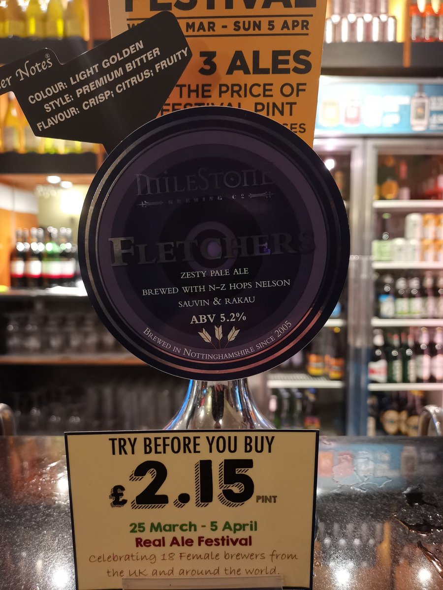 A great pint of Fletchers pale ale from <a href="/MilestoneBrewi1/">Milestone Brewing</a> however everyone is ordering a pint of "that one" the purple tone background and silver text is crazy. Always loved blind tasting and this is a winner. Great pint give it a go if you see it.