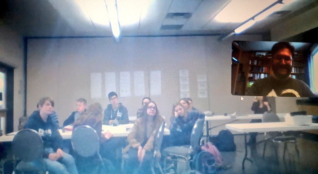 TealePB's tweet photo. Final #ADSSdebate meeting of the year!
Enjoying the last Around the World with Winston (AWWW), our weekly international event and issue briefings, delivered by Winston.
It's been a fantastic year of #HSDebate 🗣️ Thanks you to the team + volunteer coaching team.
#PortAlberni https://t.co/9A07dJeZDI