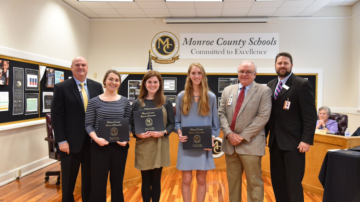 monroe_schools's tweet photo. MCBOE Meeting | MPHS's Sarah Boyer and Elizabeth Bennett are regional winners at Ga College &amp; State Univ Science Fair. They will compete in state science fair at UGA and have qualified for national science fair Anaheim, CA May 2020. Pictured with Teacher Lauren Griffin. #CHAMPS https://t.co/MgYmkeTChY