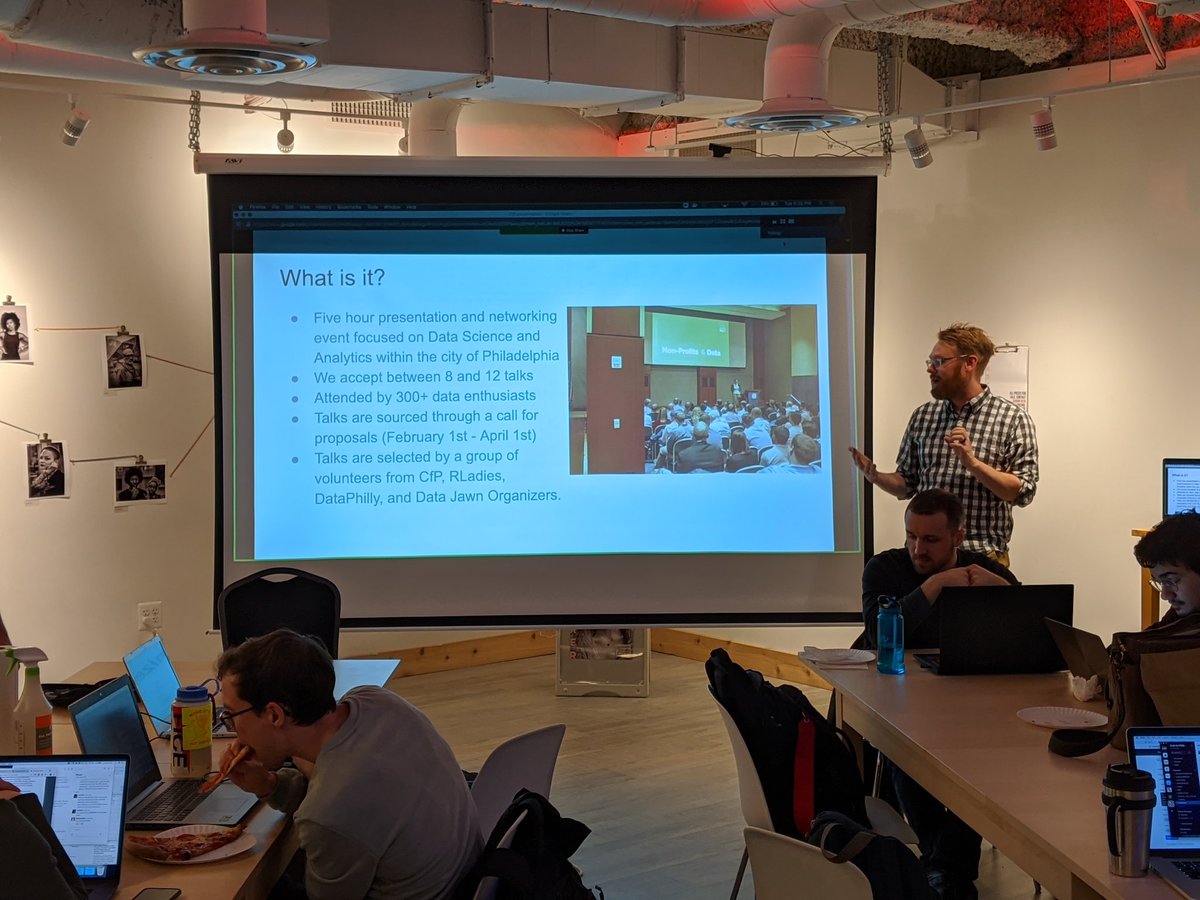 CodeForPhilly's tweet photo. Thanks @datadanlarson for encouraging CfP members to submit their #2020DataHackathon project to this year's @phillydatajawn!
Protip for attendees - tickets always sell out so if you see an early ticket release next week... get on it! #datajawn #civictech https://t.co/JdFr4h4fNm