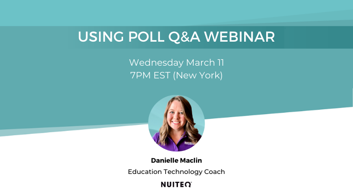 NUITEQChorus's tweet photo. Join tomorrow's Using Poll Q&amp;A Webinar to learn how to create simple questions to assess your classroom's comprehension. After 15-20 mins of tips &amp; instructions, #EdTech Coach Danielle will answer your q's. Sign up now, only a few spots left! #ForTeachers https://t.co/DjmqBDtd4E https://t.co/cRfzLRprSC