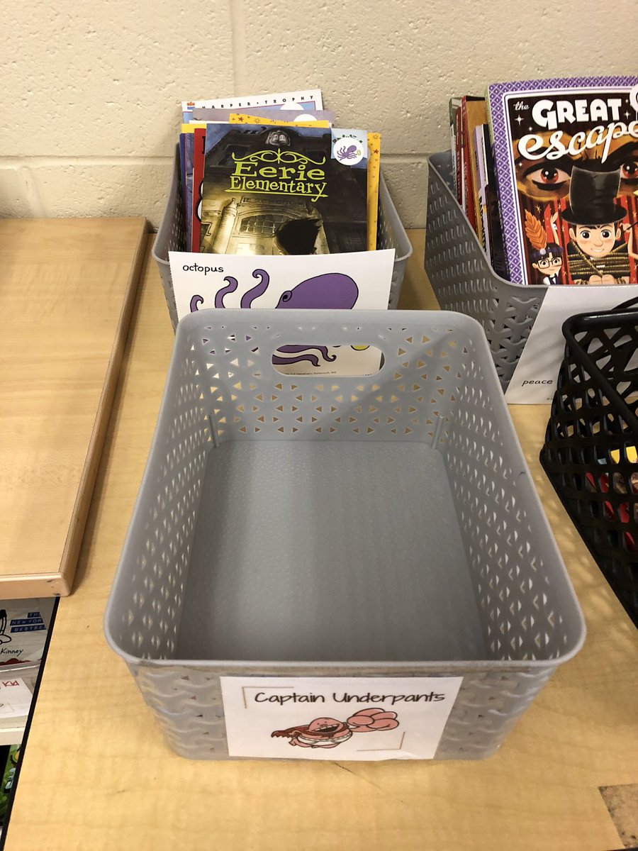 writtenbyhand's tweet photo. During walk-throughs, Study the bins that are empty in class libraries. These are the books kids want to read most. If you haven’t read what ur kids are reading...READ IT. It’s our business to know the bks kids are reading.  @TCRWP #tcrwo https://t.co/47dXProfOZ