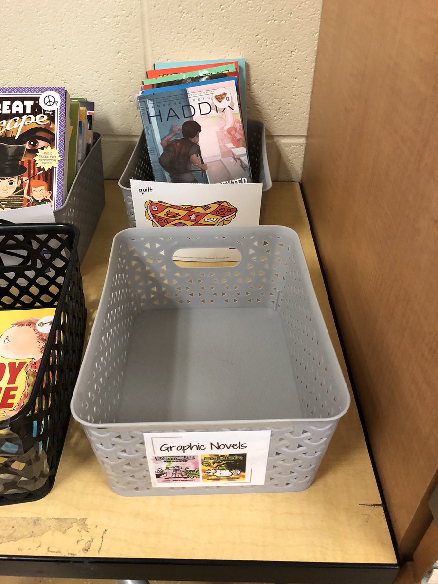 writtenbyhand's tweet photo. During walk-throughs, Study the bins that are empty in class libraries. These are the books kids want to read most. If you haven’t read what ur kids are reading...READ IT. It’s our business to know the bks kids are reading.  @TCRWP #tcrwo https://t.co/47dXProfOZ