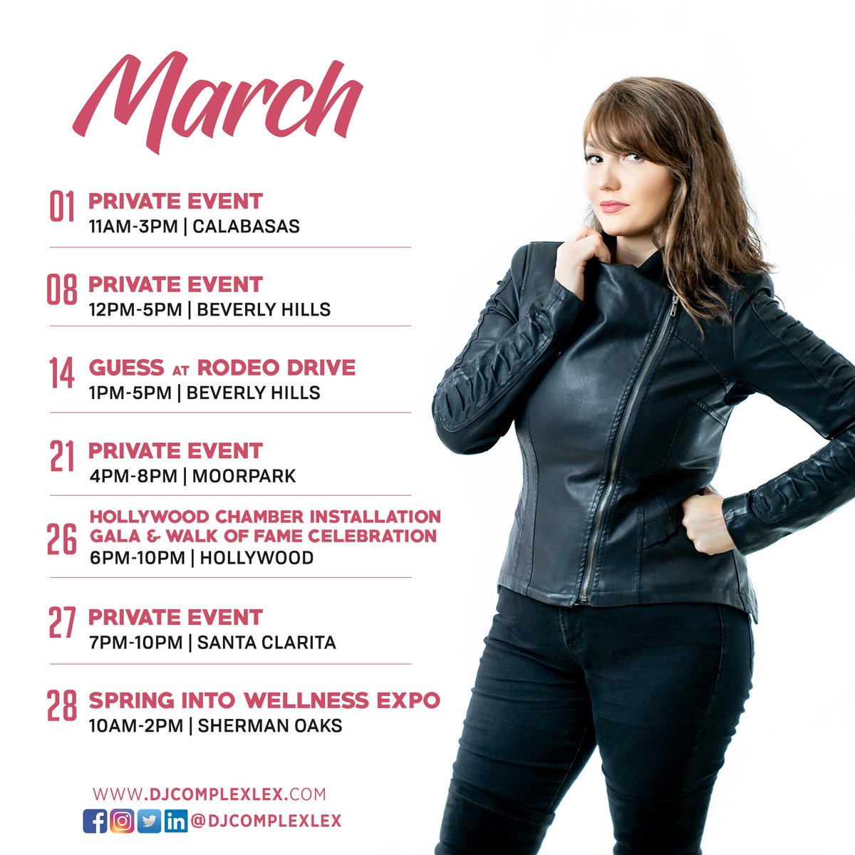 djcomplexlex's tweet image. March 🖤
Lots of private events and can't wait to DJ at the @TaglyanComplex later this month!