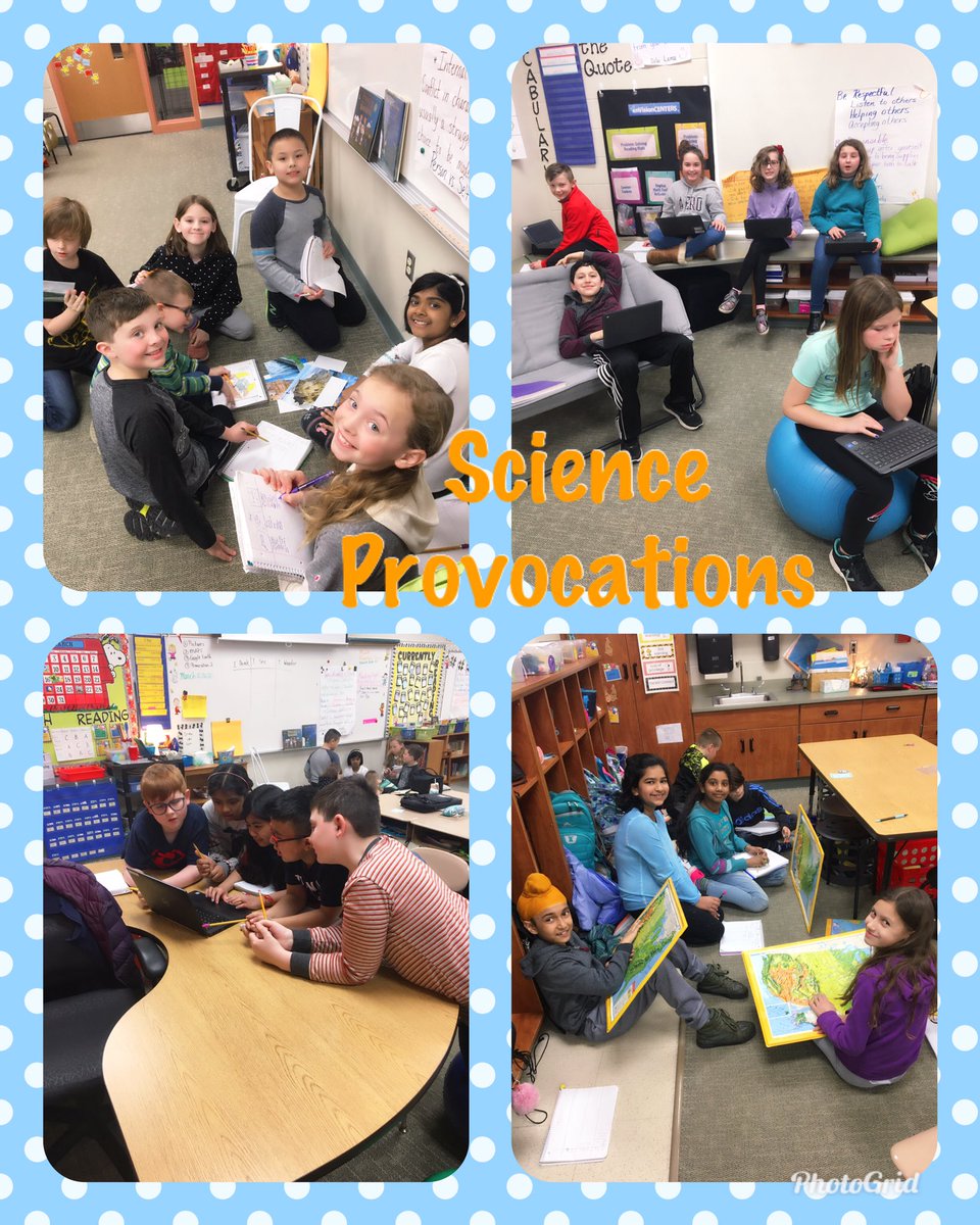 Superb4thGrade's tweet photo. Students are noticing, thinking, and wondering about new science provocations. #conley158 #team158 https://t.co/SnAEFbuNkn