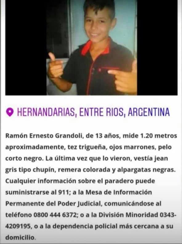 papuquinteros's tweet photo. 📣 hey! #EntreRíos Tenemos un gurí de solo 13 años desaparecido desde el 28 de febrero!
Es de #Hernandarias se llama Ramón Ernesto Grandoli #Ramoncito Por favor si tenes algún dato acercate a una comisaría o llamá al 911 (incluso lo podés hacer de forma anónima) TODO DATO SIRVE! https://t.co/4RIjh1fN7C