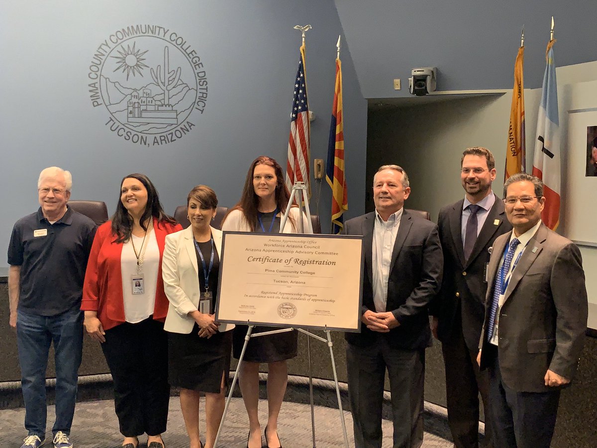 pimatweets's tweet photo. We are proud to be the first community college in Arizona to be a #registeredapprentice sponsor. #AACC #PimaCCWorkforce https://t.co/zoNLfvJTw8