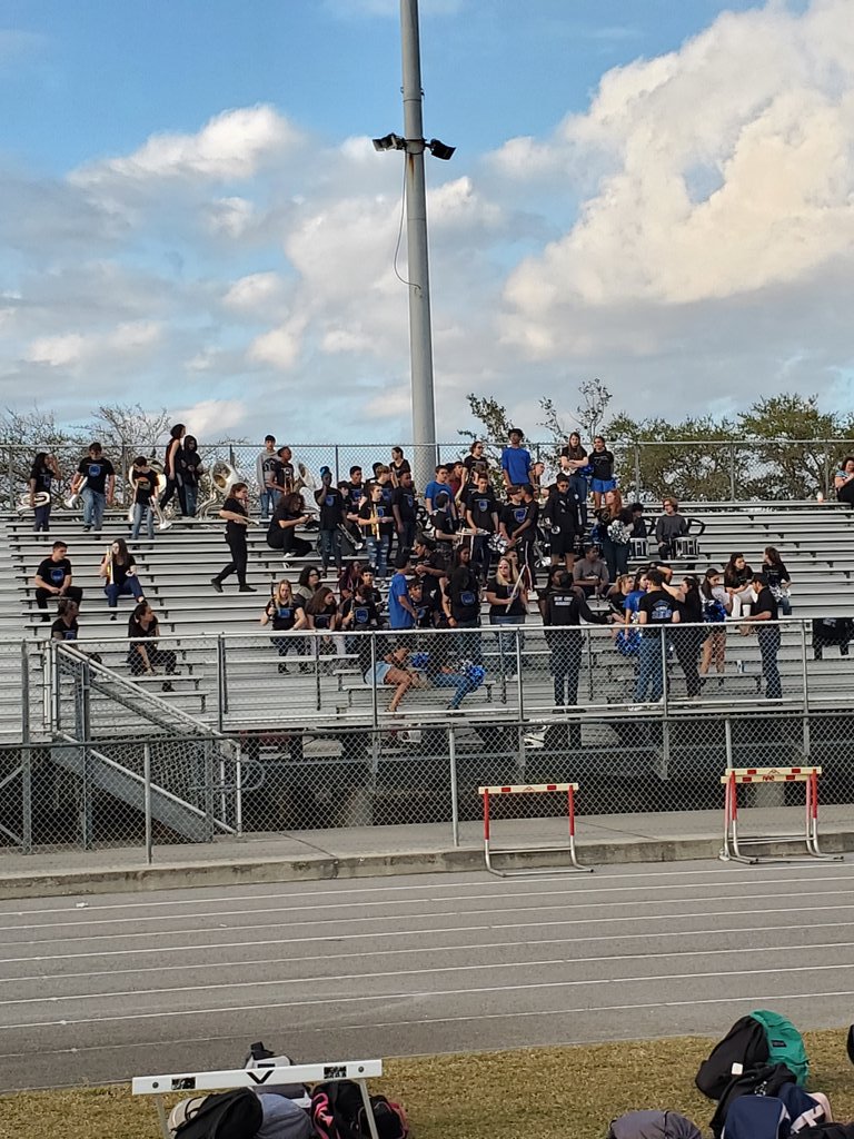The band is here! <a href="/RiverviewHSBand/">Riverview HS Band</a> thank you for the support