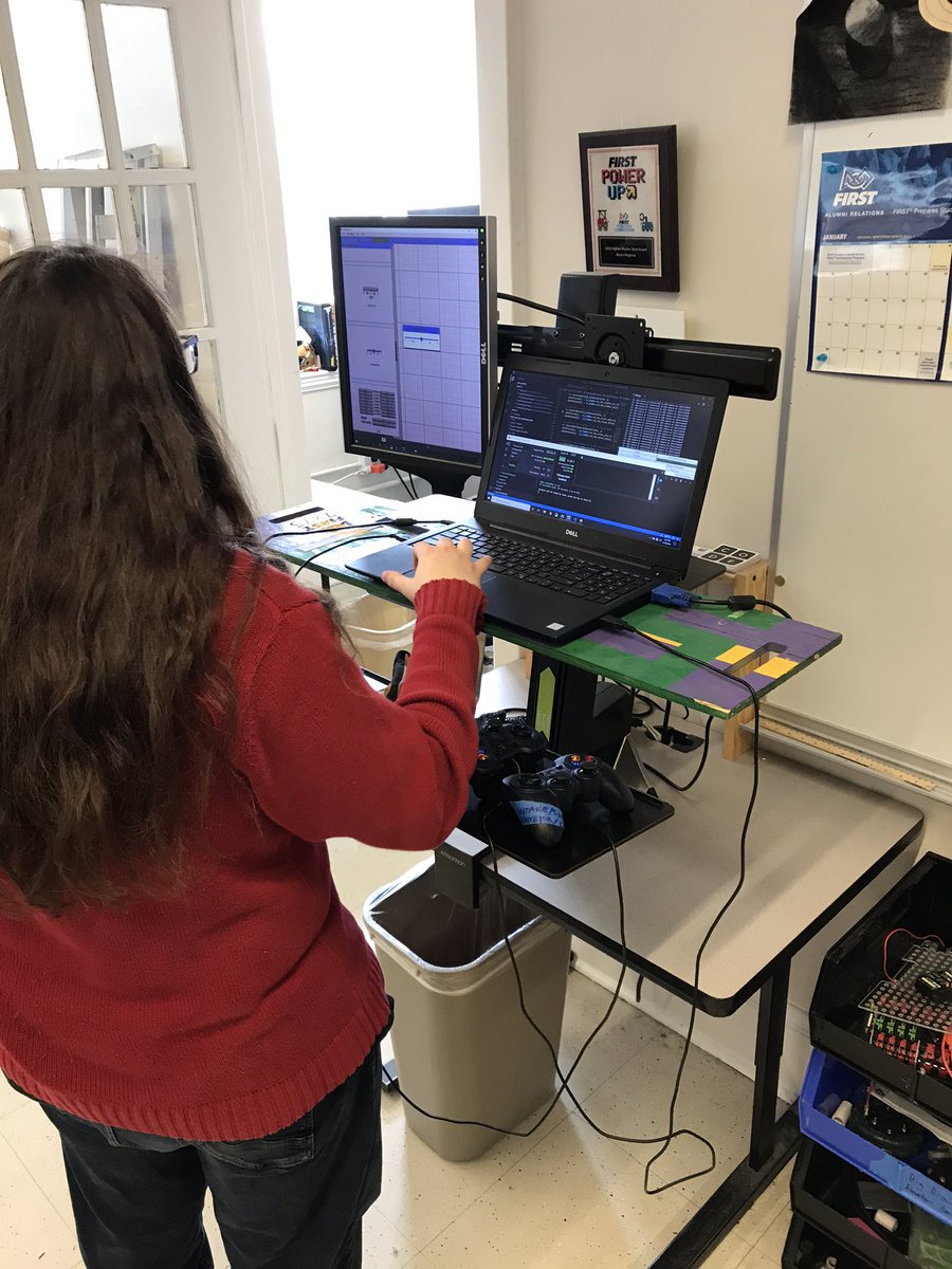 frc7275's tweet photo. Got some good testing in today. 🤓Our climber is looking good, tryin to keep it that way. Programming team in full force too!🙃🤖 #lusherpride #firstrobotics https://t.co/4SjSfdpI1a