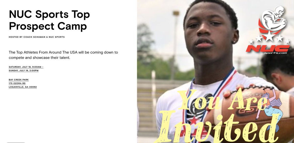 coachschuman's tweet photo. @_JordanC_24 You are invited to Top Prospect Camp July 18th/19th, 2020 in Atlanta, GA. You Can Register At https://t.co/4fWTO0kWly using code football19 for 50% off for invited guests. https://t.co/1pnIEEWFHy
