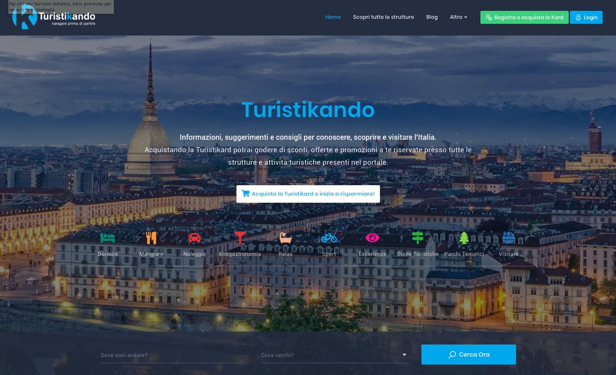 turistikando's tweet photo. Sono tornato con un nuovo portale con nuova grafica ma anche con nuove funzionalità e servizi e tante, tante opportunità di risparmio https://t.co/inJLuSYXBs